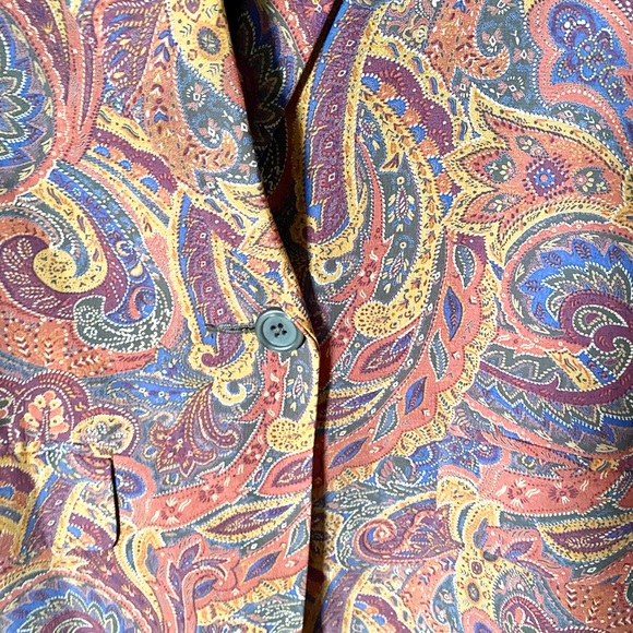 90s Vintage 70s Style Paisley Print Blazer Jacket - Picture 7 of 12